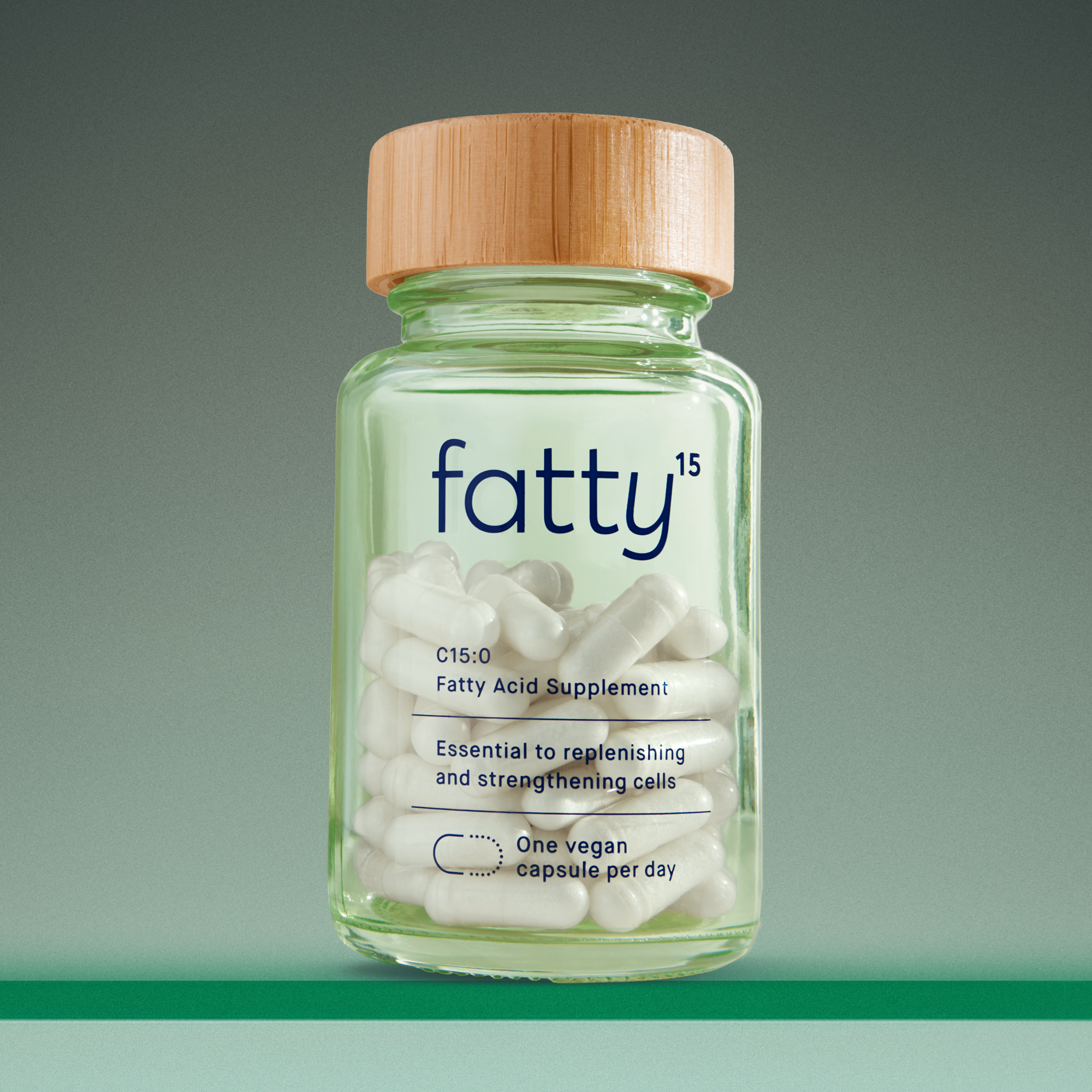 Fatty15 pure C15:0 essential fatty acid supplement bottle